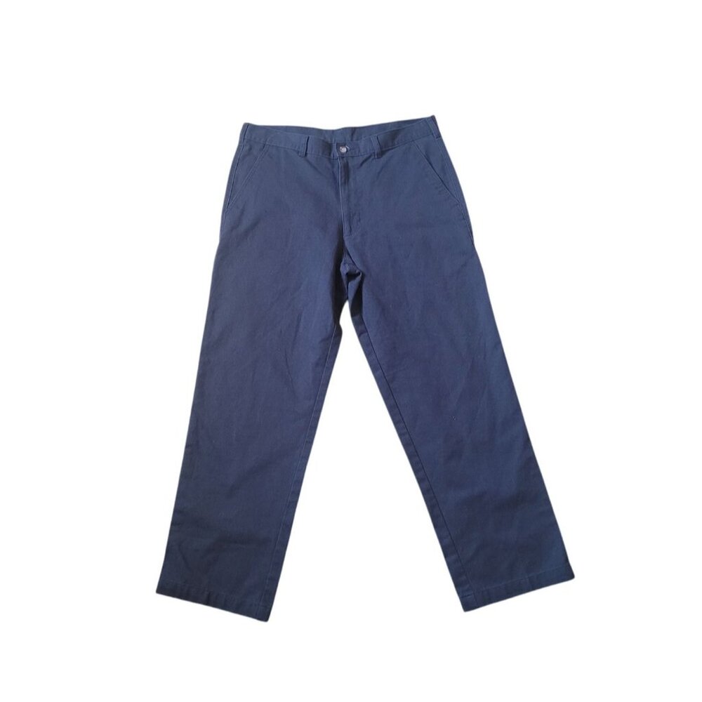 George Mens Pants Dark Gray Size 34 x 30 Cotton Blend Flat Front Casual Career